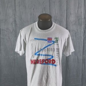 Vintage Graphic T-shirt - ABS Canada Hereford Cows - Men's Large